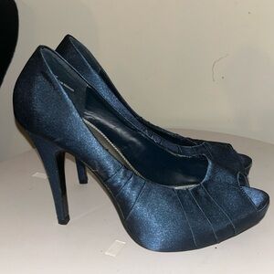 Lulu Townsend Navy Peep-Toe Heels